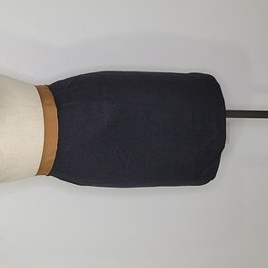 Ann Taylor Loft Gray Wool Blend Ribbon Waist Skirt SZ 12